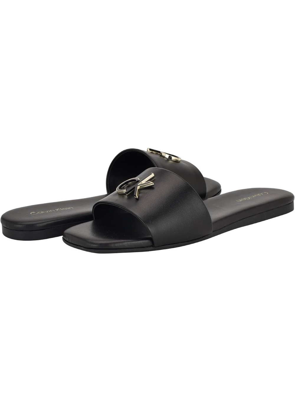 ♥️♥️ Calvin Klein Women's Yancie Logo Flat Slide Sandals